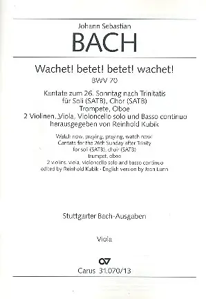 Wachet betet betet wachet BWV70 Heißes Angebot