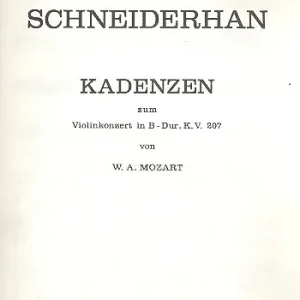 Top-Angebot Kadenzen zum Violinkonzert B-Dur